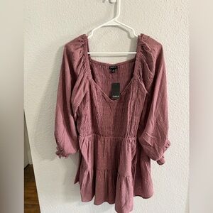 Torrid Dusty Rose Smocked Dress